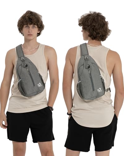 WATERFLY Crossbody Sling Backpack Sling Bag Travel Hiking Chest Bags Daypack (Dark gray) - color: Dark Gray