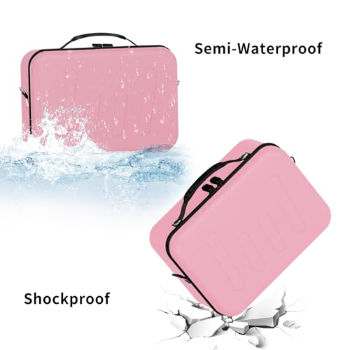 Hard Shell Camera Case Compatible with Canon EOS Rebel T7/R50/R100 and More DSLR & Mirrorless Cameras – Portable Travel Bag with Adjustable Dividers, Mesh Pocket & Shoulder Strap (Pink) - color: Pink