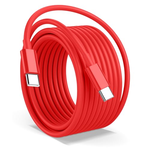 15FT USB C to USB C Cable, Long 60W USBC to USBC Cord Fast Charging | Extra Long Type C to Type C Cable for iPhone 17 16 15 Pro Plus Pro Max,Galaxy S26/S25/S24,iPad Pro/Air,MacBook Pro/Air, Red - color: Red, size: 15ft