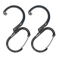 GEAR AID HEROCLIP (Small) Carabiner Gear Clip and Hook, for Hanging Bags, Purses, Lanterns, Strollers, Tools, Helmets, Water Bottles, and More - color: Stealth Black, style: 2 Pack