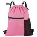 HOLYLUCK Men & Women Outdoor Sport Gym Sack Waterproof Drawstring Backpack Bag (Standard With Drawstring, Pink) - color: Pink, style: Standard With Drawstring