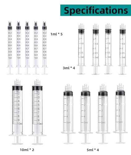 15 Pack 1ml, 3ml, 5ml, 10ml Glue Dispenser Accessories with16ga, 20ga, 22ga Dispensing Accessories and Capsfor Glue Applications, Paint Quilling Craft and Oil - size: 15 Pack (1ml, 3ml, 5ml, 10ml)