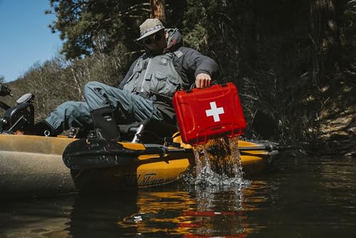NANUK 910 Waterproof First Aid Box Empty – Durable, Medical First Aid Organizer Case, IP67-Rated, Dustproof, Impact-Resistant, and Floats (13.2" x 9.2" x 4.1") – Red