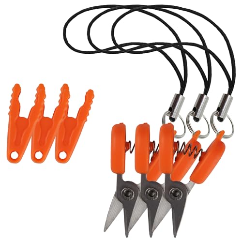 JubileeYarn Itty Bitty Snippy Portable TSA Compliant Keychain Scissors - Vivid Orange - 3 Scissors - color: Vivid Orange, size: 3 Pairs
