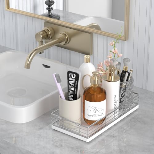 Toilet Paper Basket, 13 Inch Bathroom Toilet Tank Basket with Handles White | Bathroom Basket, Back of Toilet Basket, Toilet Tank Tray, Toilet Organizer for Toilet Paper Storage, Toiletries & Essentials - color: White