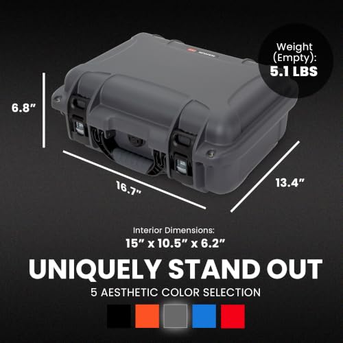 NANUK 920 Hard Case – Waterproof Travel Hard Case with Customizable Cubed Foam, 16.7” x 13.4” x 6.8”, Dustproof & Impact-Resistant, Airline Carry-On Approved – Graphite - color: Graphite, style: Standard Foam