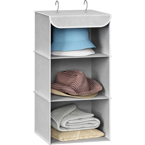 Simple Houseware 3 Shelf Hanging Closet Organizer, Gray - color: Grey