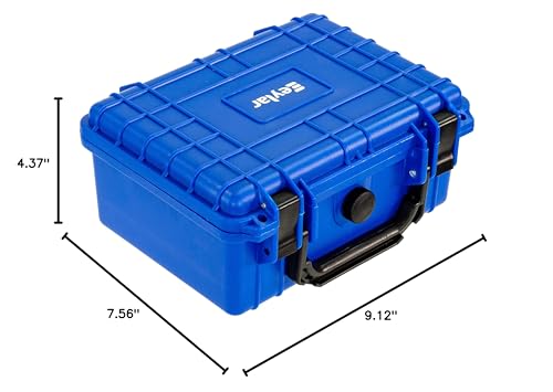Eylar Protective Camera Hard Case Water & Shock Proof w/Foam, TSA Standards 9.12 inch 7.56 inch 4.37 inch (Blue) - color: Blue
