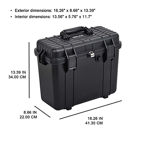 MEIJIA All Weather Waterproof Hard Camera Case With Customized Fit Foam Included, Elegant Black,Fit for Drones,camera,lens,16.26x8.66x13.39inches - size: 16.26" x 8.66" x 13.39"