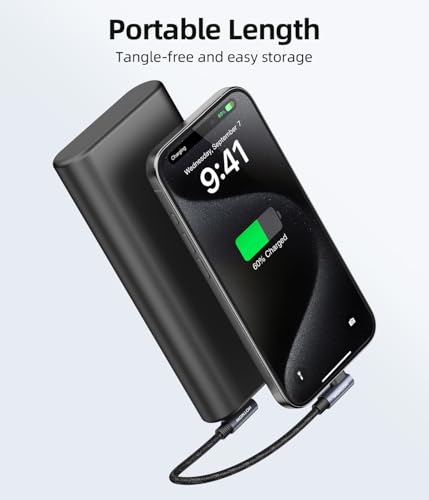 Right Angle USB C to USB C Cable 0.5FT 3Pack, Short 6 inch USB C Charger Cable 65W Fast Charging Cords for iPhone 15/16,Power Bank and USB Type C Devices - color: Black, size: 0.5FT