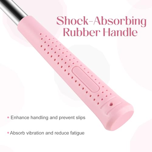 8oz Hammer, 2-Piece Small Claw Hammer & Rubber Mallet Hammer Mini Hammer Set(Pink)