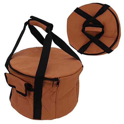 Camping Tableware Carrying Bag, 13.7L Large Capacity Waterproof Picnic Flatware Storage Bag, Outdoor BBQ Round Storage Bag for Plates Dishes Pots Bowls Utensils
