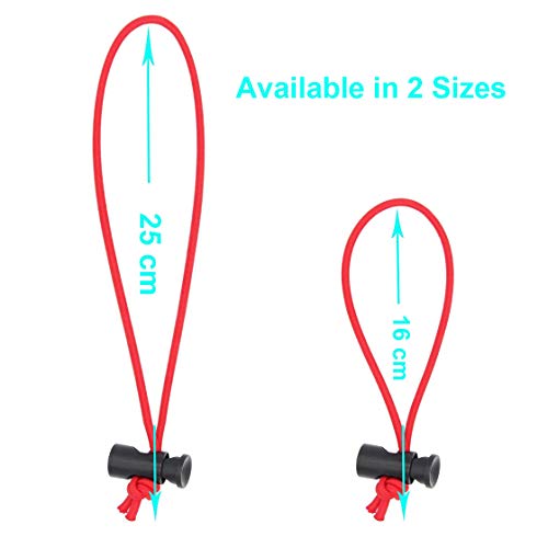 Foto&Tech Multipurpose Extra Thick Elastic Cable Tie and Organizer, Adjustable Cable Strap Toggle Tie, Reusable Tangle Tamer, Cable Management for Cord and Cable (5x 16CM+5x 25CM, Red) - color: Red, size: 5 x 16 CM + 5 x 25 CM