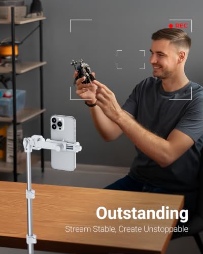 VIMOSE 66" Phone Tripod, Tripod for iPhone with Remote & Phone Stand | Extendable Cell Phone Tripod for Video Recording, Ultimate Tripod & Monopod Accessories for iPhone/Android, Monza White - color: Monza White