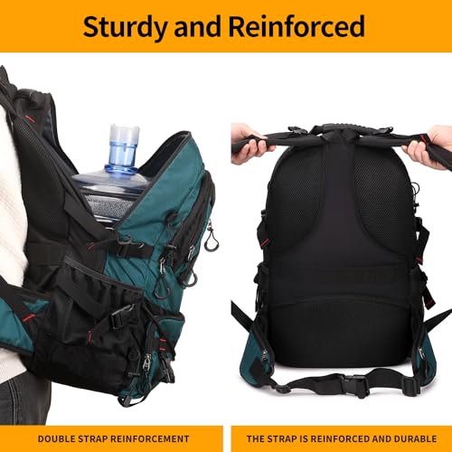 Nerlion 40L Hiking Backpack Travel Backpack for Men Women Camping Waterproof Outdoor Hiking Daypack Lightweight Backpack (Dark Green) - color: A2- Dark Green