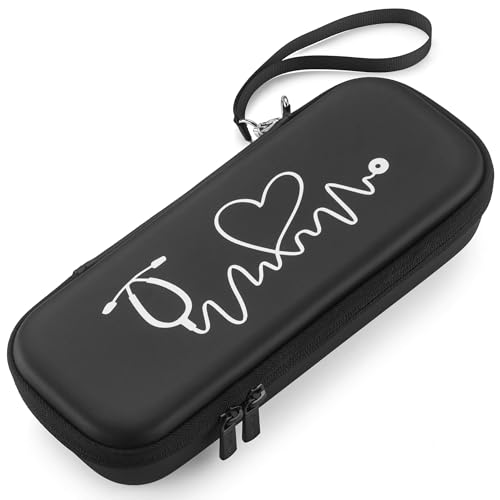 Caseling Hard Stethoscope Case for 3M Littman Classic III, Lightweight II S.E, Cardiology IV, MDF Acoustica - Nurse ID Slot and Pockets for EMT Accessories, Medical Scissors, LED Penlights, Black - color: Black - Pu Leather