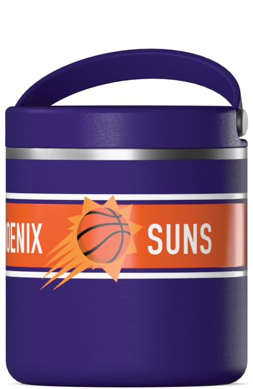 Hydrapeak x NBA Officially Licensed Phoenix Suns 25oz Stainless Steel Vacuum Insulated Thermos Food Jar with Handle, Wide Mouth Leak-Proof Soup Thermos for Adults, 10 Hours Hot and 16 Hours Cold - color: Phoenix Suns, size: NBA 25oz