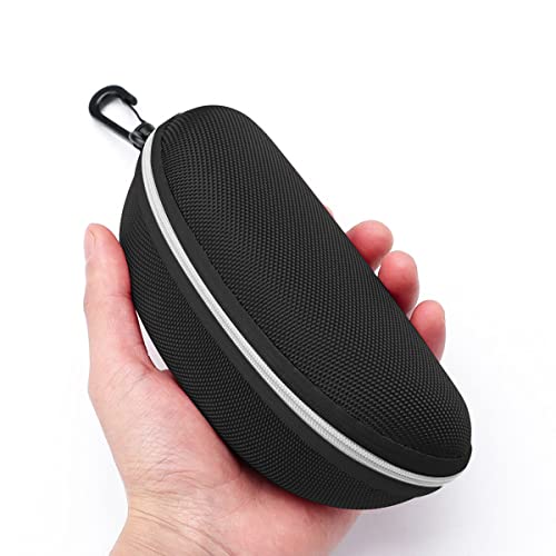 3pcs Zipper Hard Shell Sunglasses Case and Eyeglasses Case Portable Travel Glasses Case with Plastic Hook - color: Silver