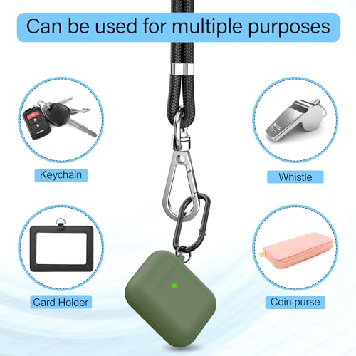 Phone Lanyard, 2 Pack Soft Nylon Neck Strap Universal Cell Phone Lanyard and 2 Pack Phone Wrist Strap with Durable Pads for Most Smartphones-Black - color: Black+black