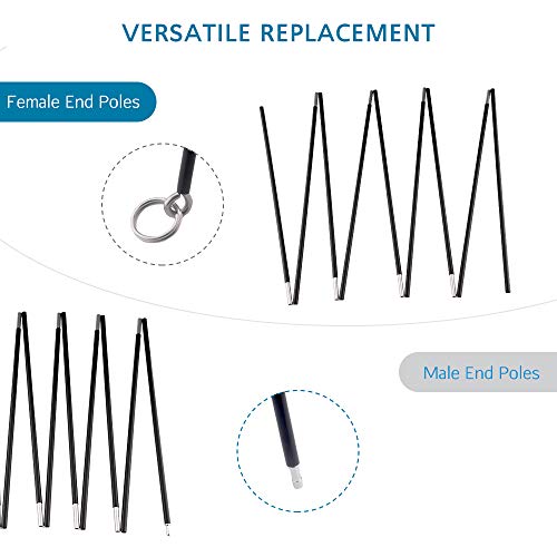 Aluminum Tent Poles Replacement, Fits Both Female and Male Ends, Lightweight Tent Pole Repair Kit, 7001 Aluminum Alloy T6 Heated - color: 9ft, size: 1 Pole Pack