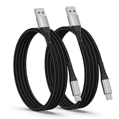 USB to USB C Cable 3ft, 2Pack USB A to USBC Cable, Braided Type C Charger Cord 3A Fast Charging for iPhone 17 16 15 Pro Max Samsung Galaxy S25 S24 S23 iPad Air Pro - color: Black, size: 3 FT