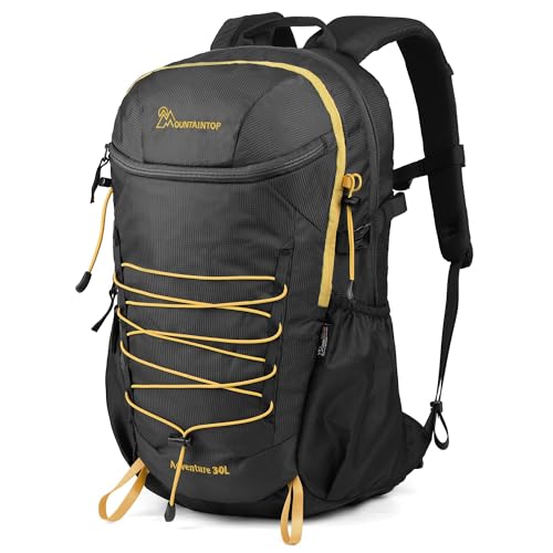 MOUNTAINTOP 25/30L Lightweight Hiking Backpack, Outdoor Daypack - color: 30l-black