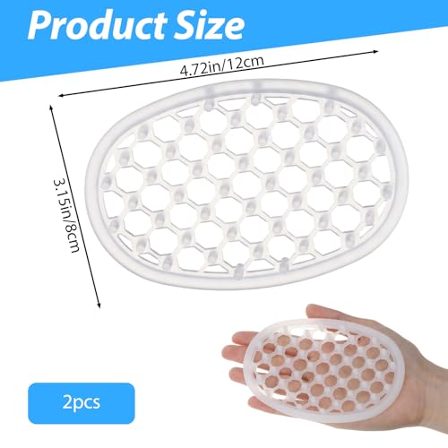 2 PCS Silicone Soap Bar Holder for Shower, Self Draining Soap Dish with Drainage, Clear Soaps Saver Pad Tray for Shower Niche/Shelf, Bathtub Bathroom Sink Kitchen Counter (4.72×3.15 Inches)