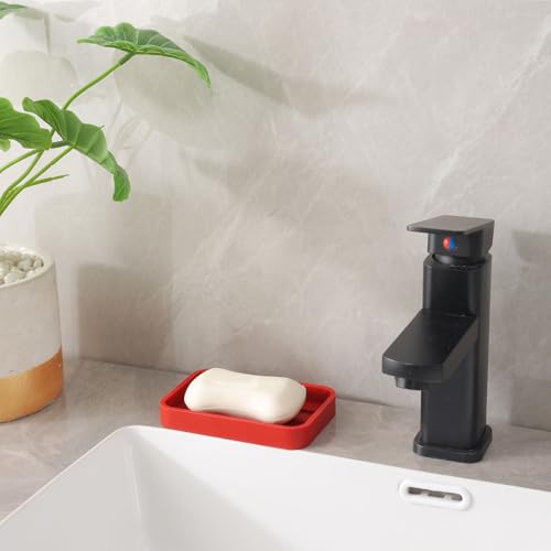 MicoYang Silicone Kitchen Sink Organizer Tray for Multiple Usage,Easy Clean Sponges Holder for Kitchen Bathroom Counter or Sink,Dish Soap Dispenser,Scrubber,Bottle,Cup Red 4.9”x 3.2” - color: Red, size: 4.9" x 3.2" x 0.7"