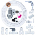 Ice Maker Refrigerator Water Line Kit, Brass T Valve 32.8ft 1/4" OD Tubing - style: B-32.8ft +T Adapter