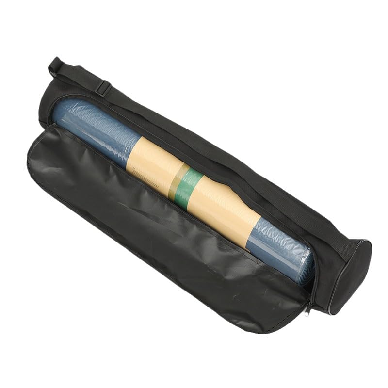 Oxford Yoga Mat Bag with Zipper Closure, Thickened Shoulder Carry Yoga Tote for Mat Storage and Outdoor Practice (Black) - color: Black