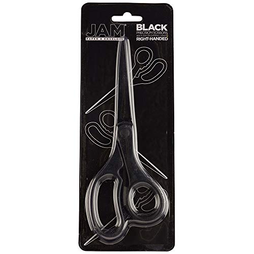 JAM PAPER Multi-Purpose Precision Scissors - 8 Inch - Black - Ergonomic Handle & Stainless Steel Blades - Sold Individually - color: Black, size: Standard (8 Inch)