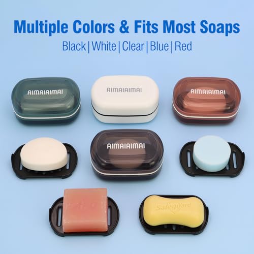AIMAIAIMAI Soap Box, Travel Soap Container, Bar Soap Case with Removable Draining Layer - Clear Style A - color: Clear Style a
