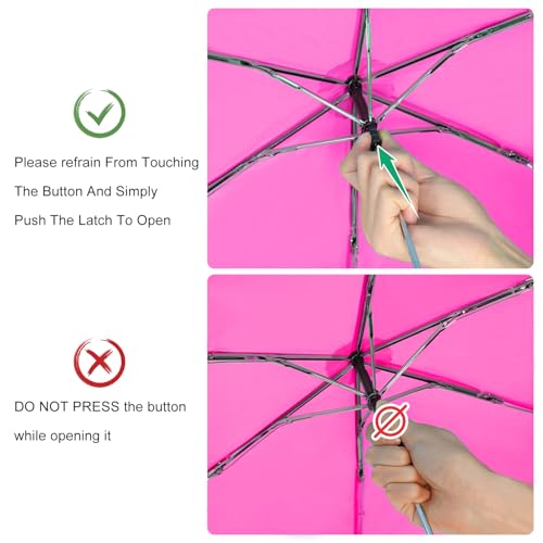 Lejorain Travel Umbrella Compact Flat Small Folding Windproof Lightweight for Women Men - color: 07.Rose