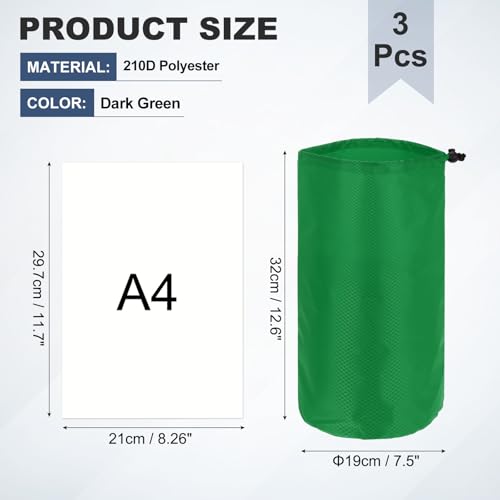 Drawstring Bag with Toggle Cinch Sack and Ditty Pouch Durable Ditty - color: Dark Green, size: Medium
