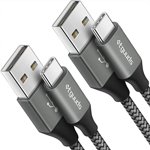 etguuds 6ft USB A to USB C Cable, 2Pack Fast Charging Cord Type C Charger - color: Gray, size: 6ft