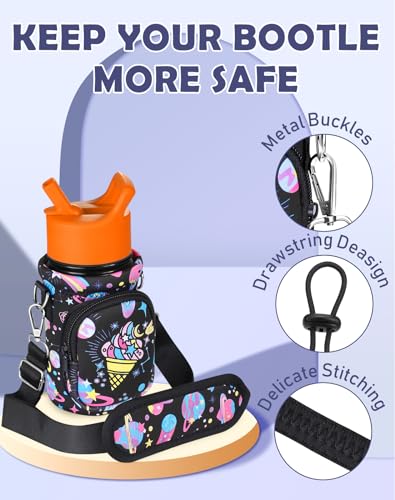 Miss Adola Kids Water Bottle Carrier, 10-18 Oz - color: Rainbow Ice Cream