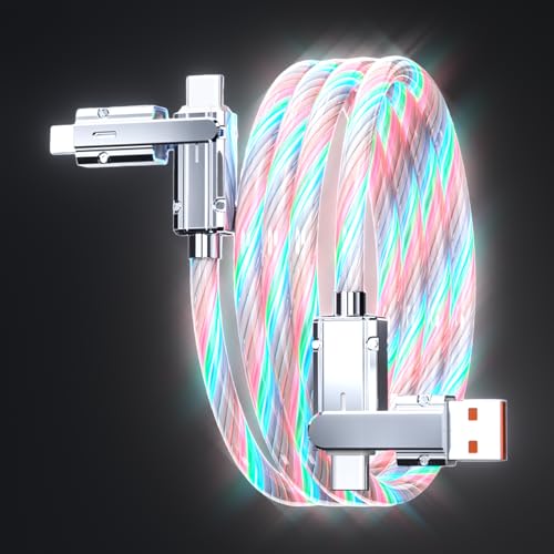 100W 4 in 1 LED Light Up Charging Cable,3.3FT Mecha Glow Fast Charging Cord USB A/C to C/Fruit Multi Charger Cable,for Phone17/16/15/14 Mac,Samsung S24 S23 S22(Colorful) - color: Colorful