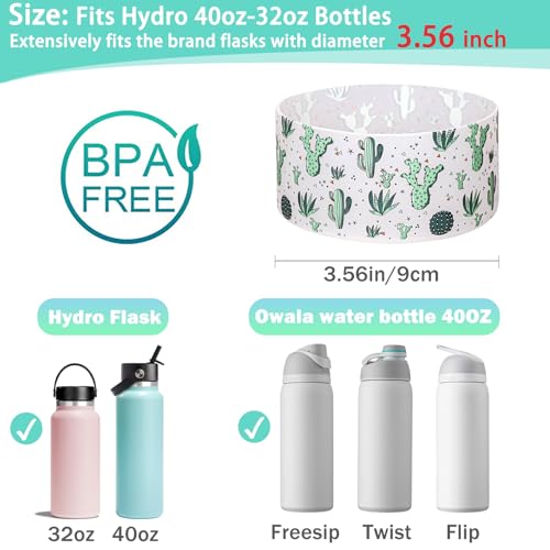 WK IEASON Protective Silicone Base Cover Boot for Hydro Flask Wide Mouth, Anti-Slip Silicone Sleeve Bottom Bumper As Hydro Flask Water Bottle Accessories-3.56inch Bottom Diameter - color: Cactus Clear, size: 40 Ounces