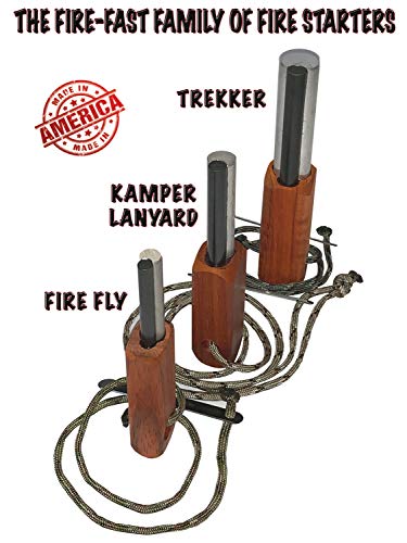 Fire-Fast Trekker. Best Emergency Waterproof Survival Fire Starter. Magnesium and Euro Fire Steel Ferro Rod. Compact Durable Tool for Bushcraft, Camping, Backpacking, Hiking, Hunting, or Bug Out Bag - style: 1 Pack