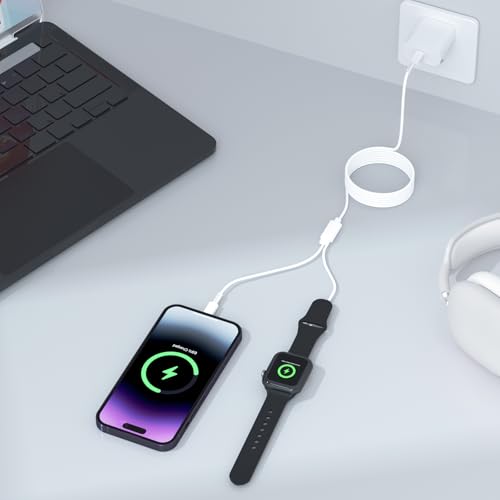 for 2 in 1 USB C Watch Charger, Magnetic iWatch Fast Charging Cable 6ft with 20W Charger Block Compatible with Apple Watch Series Ultra /9/8/7/6/SE/5/4/3/2/1/iPhone 14/13/12/11/XS - style: 2-in-1For Apple 14 Charging Cable with Charger