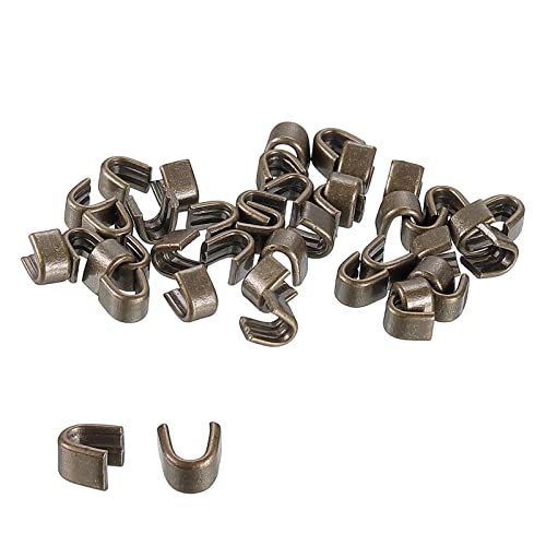 uxcell 40Pcs Zipper Slider Retainers, #3 U Shape Top Stoppers for Bags Coats Jackets Closed-end Zippers Replacing, Bronze Tone - color: Bronze Tone, size: #3