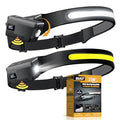 LED Headlamp Rechargeable 2PCS, 230° Wide Beam Headlight with Motion Sensor, 90° Rotation and Removable Head Lights for Forehead, 5Mode Head Lamp for Adults, Camping Essentials Gear for Hiking - size: 2 Pack