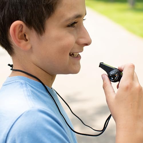 Carson AdventurePak Containing 30mm Kids Field Binoculars, Lensatic Compass, Flashlight and Signal Whistle with a Built-in Thermometer (HU-401), Multicolor - style: Binocular Kit