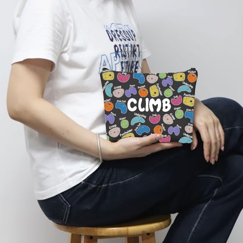 MNIGIU Rock Climber Gift for Women Rock Climbing Cosmetic Bag Climb Gift Rock Climbing Bouldering Lover Gift (Climb Black Bag) - color: climb makeupbga