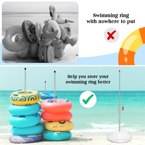 Pool Float Storage Rack Pool Float Holder Stainless Steel Equipment Holder Water Filling Base Portable Scalable Outdoor Rack for Swimming Outdoor Storage (13 x 78 in,White) - color: White, size: 13 x 78 in