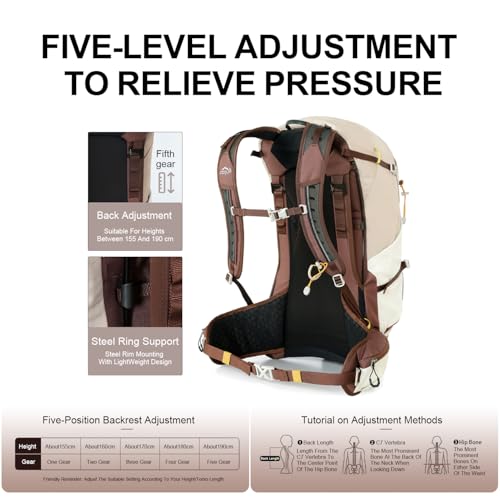 IX INOXTO Hiking Backpack, Camping Backpack, 30L Waterproof Hiking Daypack with 3L Water Bladder and Rain Cover (Khaki) - color: Khaki