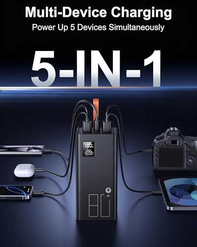 80000mAh Fast Charging Portable Charger Power Bank for iPhone | 30W Fast Charging, High Capacity, 5 Outputs & 2 Inputs, Digital Display, Over Charging Protection, Compatible with iPad Phone - size: 80000mAh