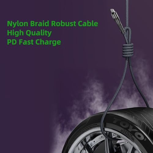 IHAO Multi Connectors Fast Charging Cable 6 Combinations in One Cable USB A/Type C to USBC/Micro USB Cord Flexible Nylon Braided Compatible with Most of Electric Device-39 Inches Black - color: 6 Combinations Black