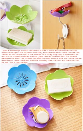 Soap Holder Shower,bar soap Holder,Adhesive Soap Dish for Bathroom Wall - color: D-pink+blue.