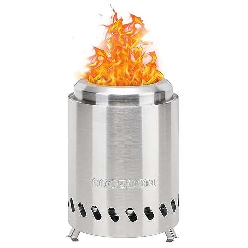 Portable Table Top Fire Pit with Stand, 5.5" Stainless Steel Mini Outdoor Low Smoke Burning Tabletop Firepit Fueled by Pellets or Wood, for Outside Camping - color: Stainless Steel, size: 5.5 Inch